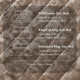 EVERGRACE Velvet Quilt Set Queen Size, Luxurious Soft Striped Channel Bedding Set, Lightweight Velvet Comforter for All Season, Oversized Bedspread Coverlet with 2 Matching Shams, Mocha Brown EVERGRACEHOME