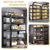 REIBII Garage Storage Shelves Heavy Duty Garage Shelving 72" Adjustable Metal Shelves for Storage 5-Tier Garage Shelves Heavy Duty 2050LBS Basement Kitchen Pantry Shelving Utility Shelves, 3 Pack REIBII