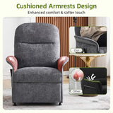 UMBFUN Power Recliner Chair with Remote Control, 21" Wide Seat Small Recliners with Side Pocket for Adults, Thick Cushions Chair for Living Room & Bedroom, Light Grey