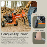 SuperHandy Log Splitter Portable 20 Ton Rapid Auto Return Ram System Bucher Gear Pump 7HP Engine Horizontal Full Beam Steel Wedge Firewood Splitting Forestry Harvesting SuperHandy