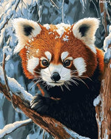 OKSGYTA Animal Canvas Beginner Paint by Numbers Kit, Red Panda, Adult's Paint by Number Kits on Canvas, DIY Oil Painting Kits for Gift Home Wall Decor, 16x20inch, Without Frame OKSGYTA