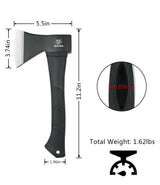 WICING Throwing Axes and Tomahawks, 11.2 - inch Camping Hatchet Carbon Steel & Fiberglass Handle, with Anti-Slip & Shock Reduction for Axe Throwing, Camping, Kindling (3 Pack) WICING