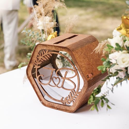 Wedding Card Box Personalized - Rustic Wedding Decorations for Reception Inside - Wood Card Box For Wedding Gift Card Box Holder - Wooden Card Box - WoodArtSupply