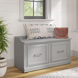 Bush Furniture Woodland Shoe Storage Bench with Doors | Footwear Organizer for Home Entryway, Mudroom, and Foyer, 40W, Cape Cod Gray Bush Business Furniture