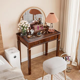 LEEMTORIG Traditional Solid Wood Writing Desk, Small Secretary Desk with 2 Drawers, Mahogany Desk Cherry Wood Writing Table for Home Office, 31.5" W French Provincial Desk, Cherry Walnut SSZ-D1258 LEEMTORIG