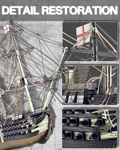 Piececool 3D Metal Puzzles for Adults, HMS Victory Battleship Model Kits Crafts for Adults to Build DIY Models Puzzles, Ideal Creative Great Gift for Family Time Home Decor- 389Pcs