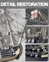 Piececool 3D Metal Puzzles for Adults, HMS Victory Battleship Model Kits Crafts for Adults to Build DIY Models Puzzles, Ideal Creative Great Gift for Family Time Home Decor- 389Pcs