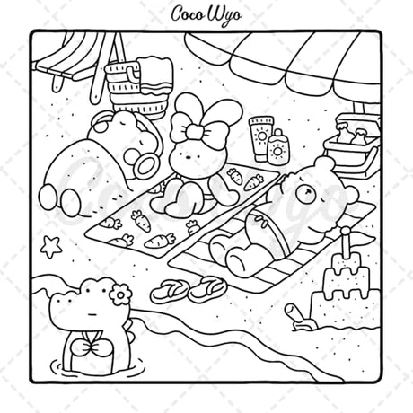 Cozy Friends: Coloring Book for Adults and Teens Featuring Super Cute Animal Characters with Easy and Simple Designs for Relaxation (Cozy Spaces Coloring) Coco Wyo LLC