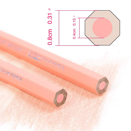 qianshan 2Pcs Flesh Light Color Watercolor Pencils Skin Tone Lead Core Pencil for Portrait Comic Adult Coloring Books Artist Coloring Drawing Sketching Blending qianshan