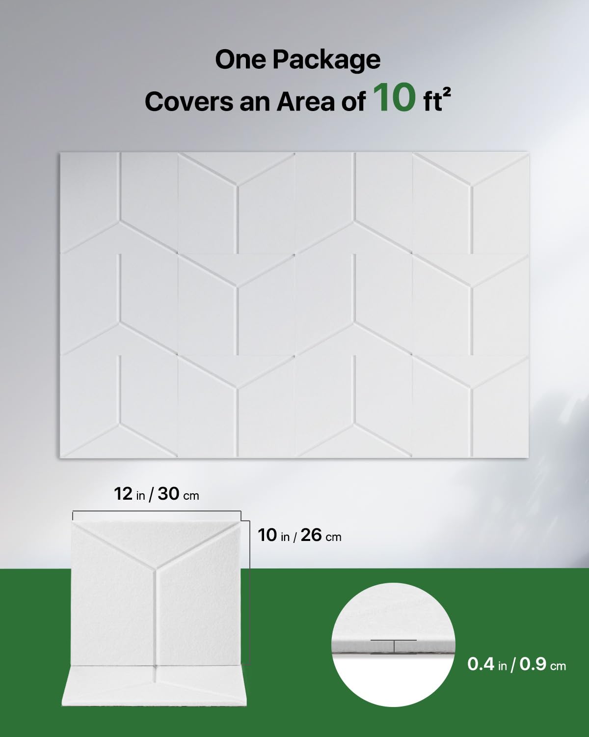 Topnaca Acoustic Panels Sound Absorbing, Soundproof Wall Panels Self Adhesive Sound Proof Foam Panels for Walls, 12 Pack Y-Line High Density Acoustic Wall Panels, Multiple Shapes 12" X 10" X 0.4" Topnaca