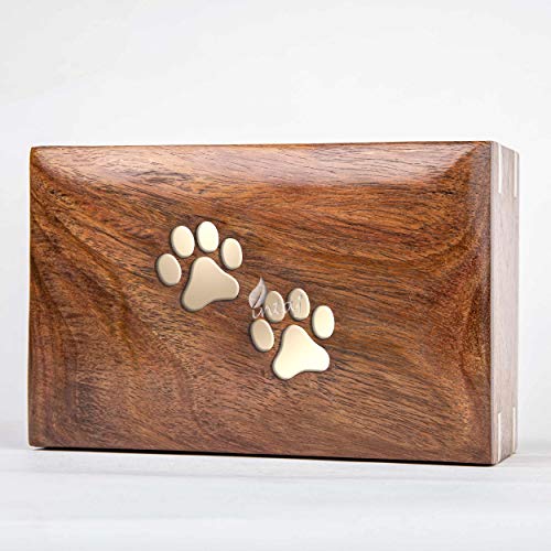 INTAJ Handmade Rosewood Pet Urns for Dogs Ashes, Personalized Wooden Urn for Ashes Handcrafted Urns for Dogs Cats Pets Ashes Memorial Keepsake - WoodArtSupply