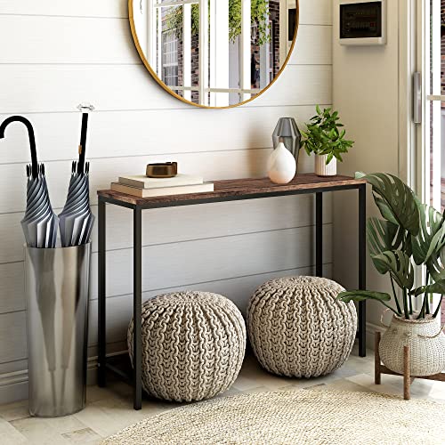 HOMERECOMMEND Console Table for Entryway Narrow Sofa Tables Entryway Table Rustic Narrow Entrance Front Door Console Table Accent Table for Living Room Corridor Hallway Rustic Brown HOMERECOMMEND