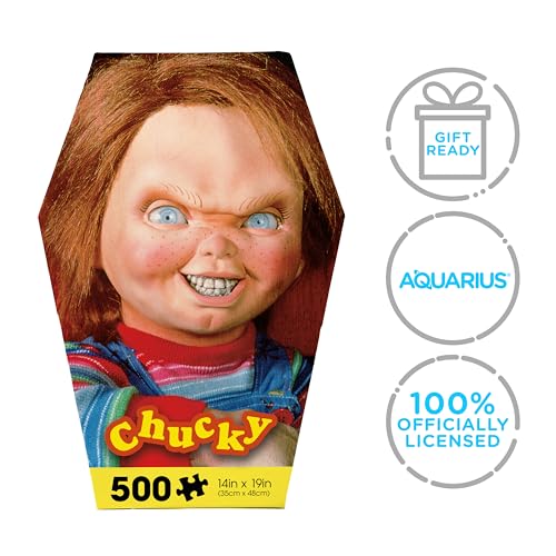 AQUARIUS Chucky I'm Your Friend 500pc Puzzle (500 Piece Jigsaw Puzzle) - Glare Free - Precision Fit - Officially Licensed Chucky Movie Merchandise & Collectibles - 14x19 Inches AQUARIUS