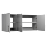 Prepac Elite Wall Mounted Storage Cabinet, 54" W x 24" H x 12" D, Light Gray Prepac
