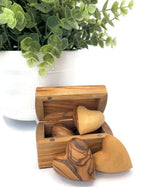 Handmade Wooden Hearts, Set of Five Olive Wood Carved Hearts from the Holy Land, Carved Wood Hearts for gifts Anniversary Valentine Gift, Loss Love, Wooden Hearts for Wedding, Wood Heart Décor iHoly Land Crafts