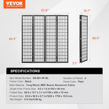VEVOR Room Divider, 4 Panel Japanese Room Divider, Wood Folding Privacy Screen Indoor, Japanese Partition Dividers Portable Decoration Screens, for Room Separation Home Office Restaurant & Bedroom VEVOR