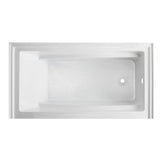Aqua Eden VTAM6032R22B 60-Inch Anti-Skid Acrylic 3-Wall Alcove Tub with Right Hand Drain Hole, White Kingston Brass