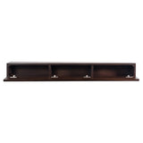 MANTELSDIRECT Houston Floating Wood Mantel Shelf with Hidden Storage Compartment - Coffee Bean 72 Inch | Beautiful Wooden Rustic Shelf for TV Remotes, Controllers, and Décor MANTELSDIRECT