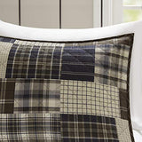 Madison Park Reversible Quilt Cabin Lifestyle Plaid Design - All Season, Breathable Coverlet Bedspread Bedding Set, Matching Shams, Timber Black/Brown Full/Queen(90"x90") 3 Piece Madison Park