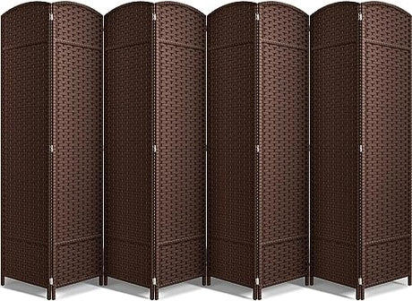 Sorbus 8 Panel Room Divider 6 ft. Tall - Privacy Screen, Extra Wide Double Hinged Panels, Mesh Hand-Woven Design, Partition Room Dividers and Folding Privacy Screens, Wall Divider for Room Separation Sorbus
