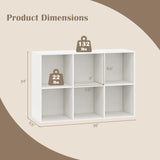 Tangkula 6-Cube Bookcase, Large Floor Standing Horizontal Bookshelf with 6 Open Shelves & 2 Anti-Tipping Kits, Home Office Wooden Storage Book Shelf for Living Room, Study (White, 6-Cube) Tangkula