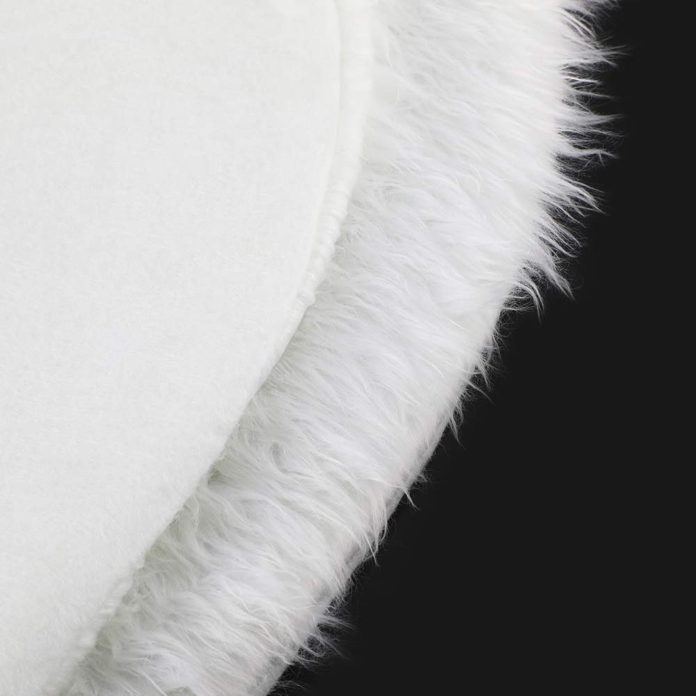 Konsait Plush Christmas Tree Skirt - Round Snow White Xmas Tree Mat Base Cover for Holiday Home Decorations,31Inch/78CM Konsait