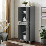 Crosley Furniture Tara Pantry, Distressed Gray Crosley Furniture