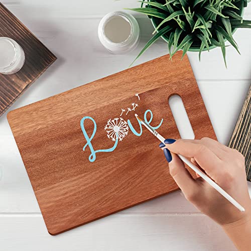 Vesici 18 Pack Bamboo/wood Cutting Board with Handles Bulk Plain Blanks Laser Engraving Chopping Board for Customized Engraving Gifts Crafts for Valentines Mother Women Gifts(Walnut,12''x9'') Vesici