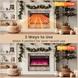 23'' Electric Fireplace Insert, SIMOE Recessed 1500W Fireplace with Multi-Color Flame & Crystal Ember Bed, 9H Timer, Thermostat & Overheat Protection, Remote Control, Fireplace Insert for TV Stand SIMOE
