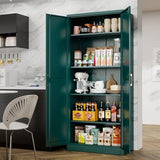MetalMax 71" Tall Metal Storage Cabinet, Kitchen Pantry Storage Cabinets with Doors and 4 Shelves, Food Pantry Cabinet, Large Cupboard, Utility Steel Cabinets for Dining, Kitchen, Living Room, Green MetalMax
