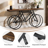 Tribesigns 70.9-Inch Extra Long Console Table, Narrow Sofa Table with Bicycle Metal Base, Modern Industrial Entryway Table Behind Couch Table for Living Room, Hallway, Entrance, Foyer, Rustic Brown Tribesigns