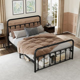 erosoei Metal Full Single Bed Frame with Storage Space, 74.8" in Steel Bed Frame with Protective Foot Pads, Strong Bearing Capacity Full Size Bed, Easy Assembly, Underbed Storage Space（43.3 inch） erosoei