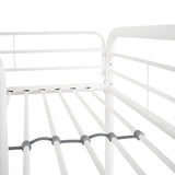 Hollywood Bunk Beds Twin Over Full Size, Heavy Duty Metal Bunk Bed with Safety Guardrails, Angled Ladder, Underbed Storage, 800LBs capacity - for Kids and Teens, Twin over Full Bunk Bed, White Naomi Home