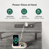 Huuger 47 Inch Computer Desk with Power Outlets and LED Lights, Gaming Desk with 4 Drawers, Office Desk with Monitor Stand, Study Desk Work Desk for Home Office, Small Spaces, Gray Huuger