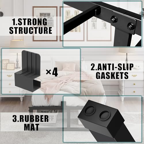 Yitong Angel Twin XL Size Bed Frame, 14 Inch Heavy Duty Support 3500 lbs Metal Platform, No Box Spring Needed/Noise Free/Non-Slip/Steel Slat Support/Easy Assembly Yitong Angel