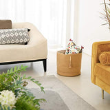 Mkono Woven Storage Basket Decorative Natural Rope Basket Wooden Bead Decoration for Blankets,Toys,Clothes,Shoes,Plant Organizer Bin with Handles Living Room Home Decor, Jute, 16" W × 13.8"L Mkono