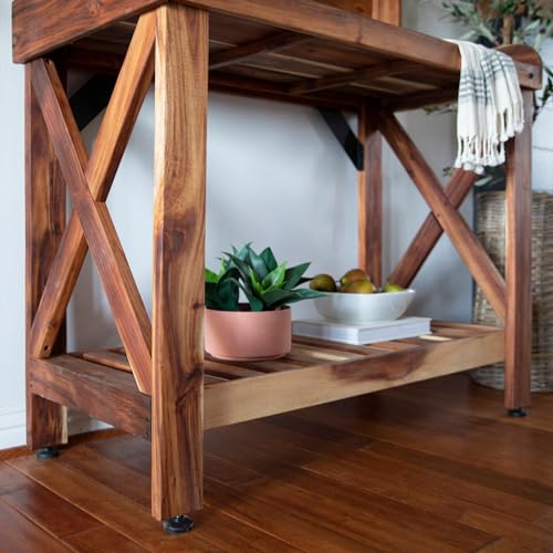 Backyard Discovery Table Serving Bar-Acacia Wood Potting Bench, Brown