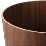 BISOZER Wood Trash Can, Round Stackable Wastebasket, Natural Wood Garbage Recycling Bin for Bathrooms, Powder Rooms, Kitchens, Home Offices (B-Dark Wood) BISOZER