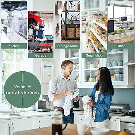 6 Shelf Wire Shelving Unit Garage Shelves Height Adjustable Heavy Duty Utility Rolling Steel Organizer Garage Storage Units, 1500lbs Storage Shelves Metal Rack NSF Metal Shelves for Garage Kitchen Payhere