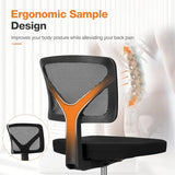 Sweetcrispy Small Office Desk Chair, Ergonomic Low-Back Mesh Rolling Work Swivel Chairs with Wheels, Armless Comfortable Seat Lumbar Support for Home, Bedroom, Study, Student, Adults,Classic Black Sweetcrispy