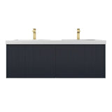 Positano All Wood Floating Bathroom Vanity with Acrylic Sink (60" w/Acrylic Sink, Night Blue) Blossom