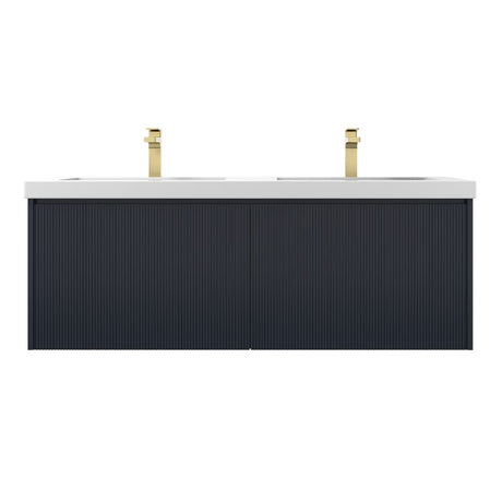 Positano All Wood Floating Bathroom Vanity with Acrylic Sink (60" w/Acrylic Sink, Night Blue) Blossom