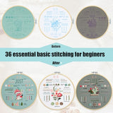 KintKita 3 Sets Embroidery Kit for Beginners to Learn 36 Basic Embroidery Stitches Practice Kit,Hand Embroidery Cross Stitch Kits for Beginners with Embroidery Patterns, Hoop,Threads,Tools