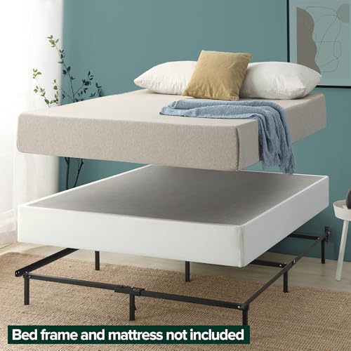 ZINUS 7.5 Inch Box Spring with Cover, No Assembly Mattress Foundation, Sturdy Metal Structure, Full, White Zinus