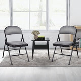 Giantex 4-Pack Folding Chairs, Fabric Dining Chair Set with Metal Frame, Padded Seat and Back, Non-Slip Foot Pads, Foldable Event Chairs, Party Chair Set for Home Office, Guest Room, Conference Room Giantex