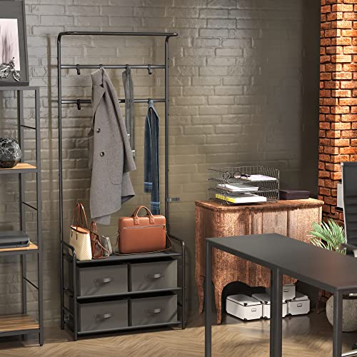 Simple Houseware Coat Rack with Storage Shelf, Black Simple Houseware