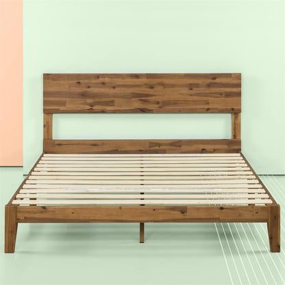 ZINUS Julia Wood Platform Bed Frame, Solid Wood Foundation with Wood Slat Support, No Box Spring Needed, Easy Assembly, Queen