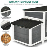 YITAHOME Chicken Coop 11.5ft² Large Wooden Chicken House Chicken Pen Outdoor with 2 Nesting Boxes Poultry Cage Rabbit Hutch Duck Cage with Weatherproof Roof (Grey) YITAHOME