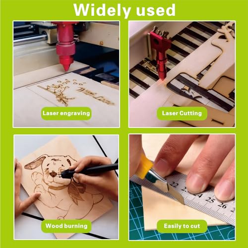 36 Pack Basswood Sheets 1/8 inch,12"x12"x1/8" Plywood Sheets,3mm Basswood for Laser Cutting,Laser Engraving Blanks,Thin Natural Unfinished Wood for Crafts,Wood Burning,Scroll Saw Cutting Ninekong