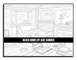 Beach Homes: An Adult Coloring Book with Beautiful Vacation Houses, Charming Interior Designs, and Relaxing Nature Scenes WoodArtSupply